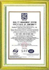 Ronglian ISO9001 certificate